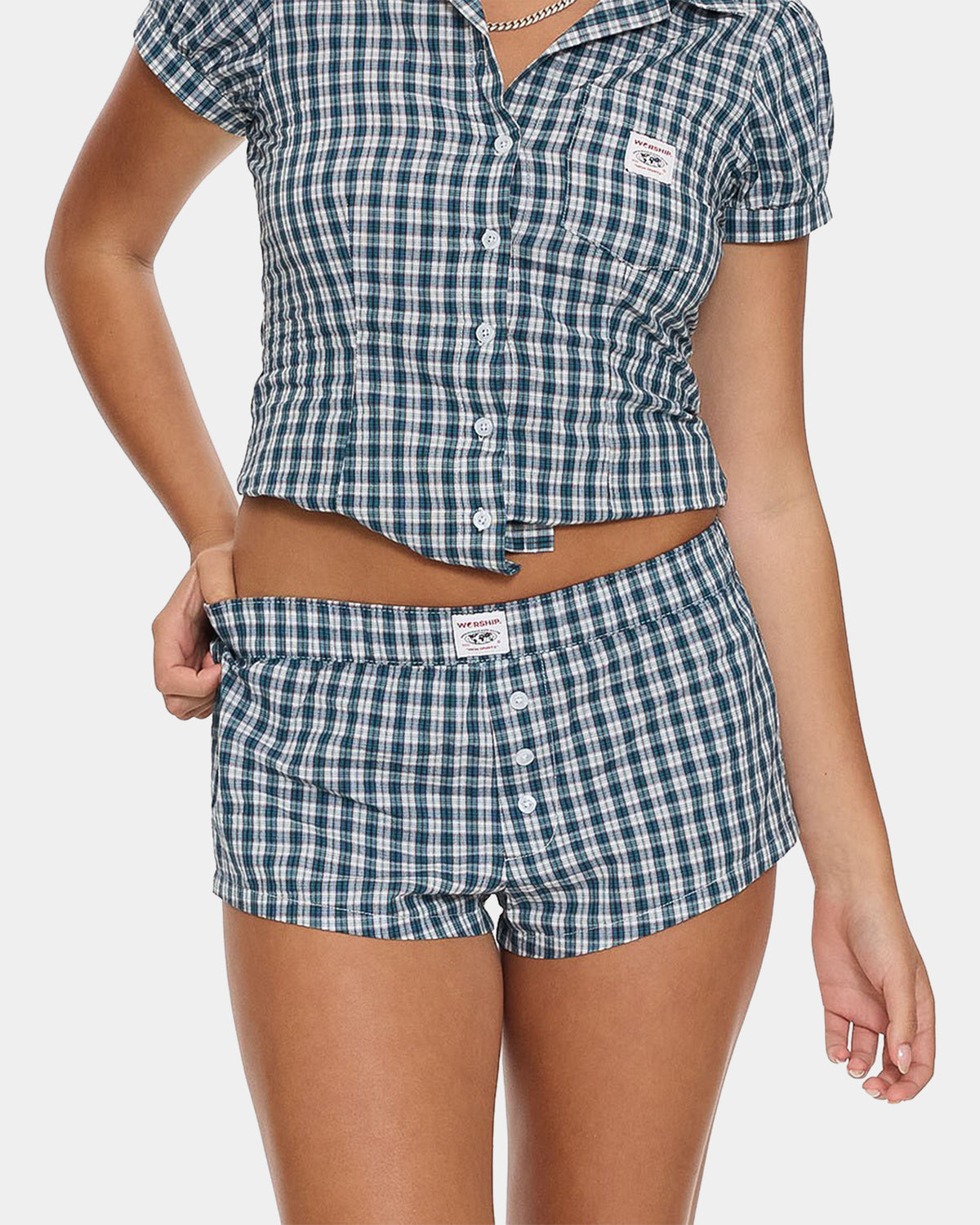 Womens Checkmate Micro Boxer Walkshorts