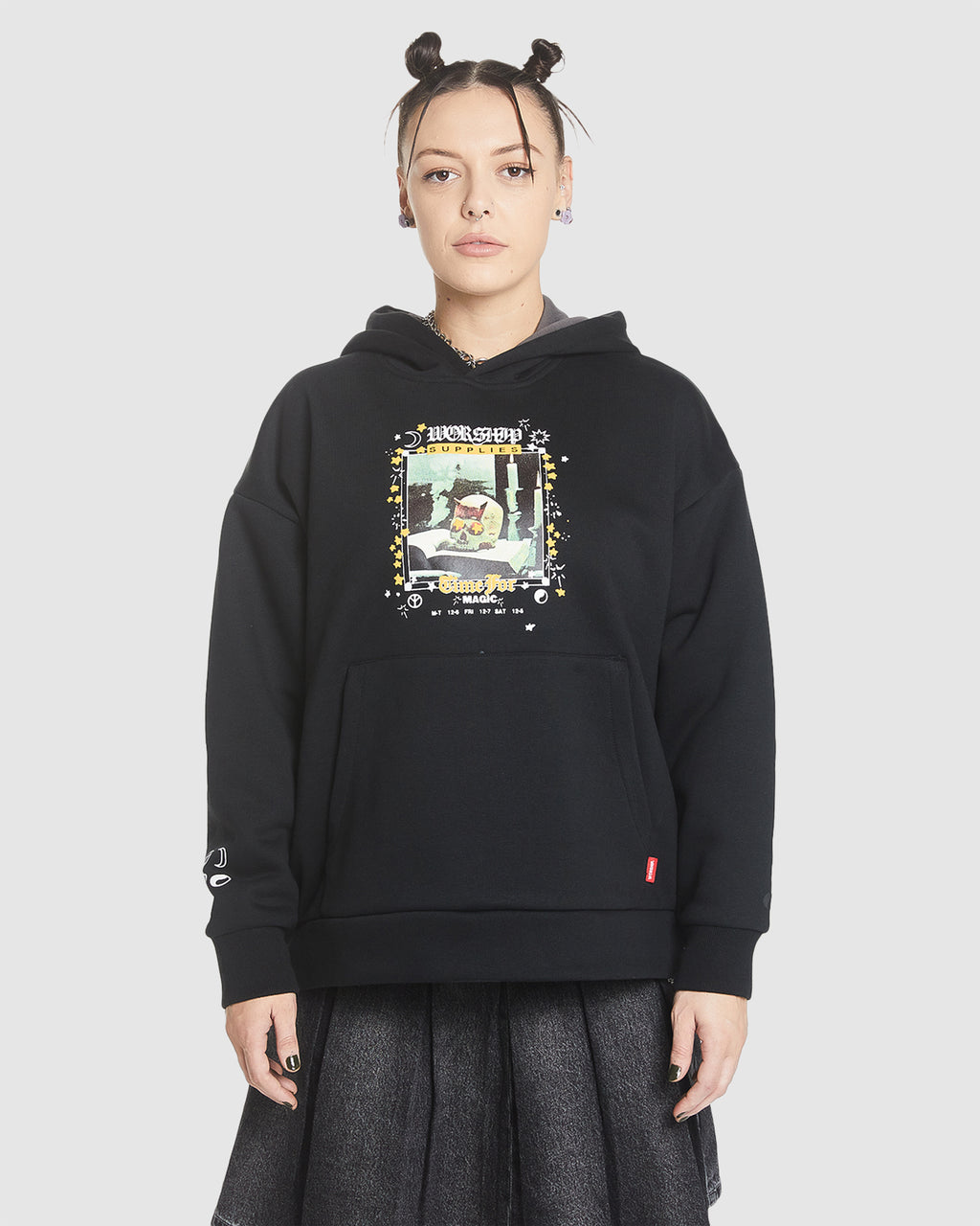 WOMENS BLACK MAGIC BOX FIT HOODIE