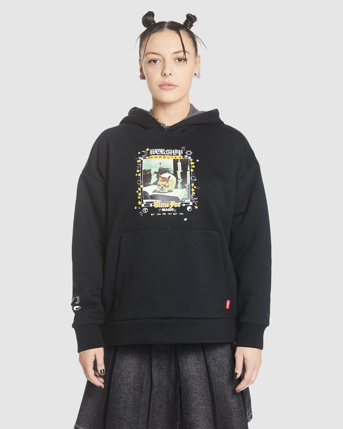 WOMENS BLACK MAGIC BOX FIT HOODIE