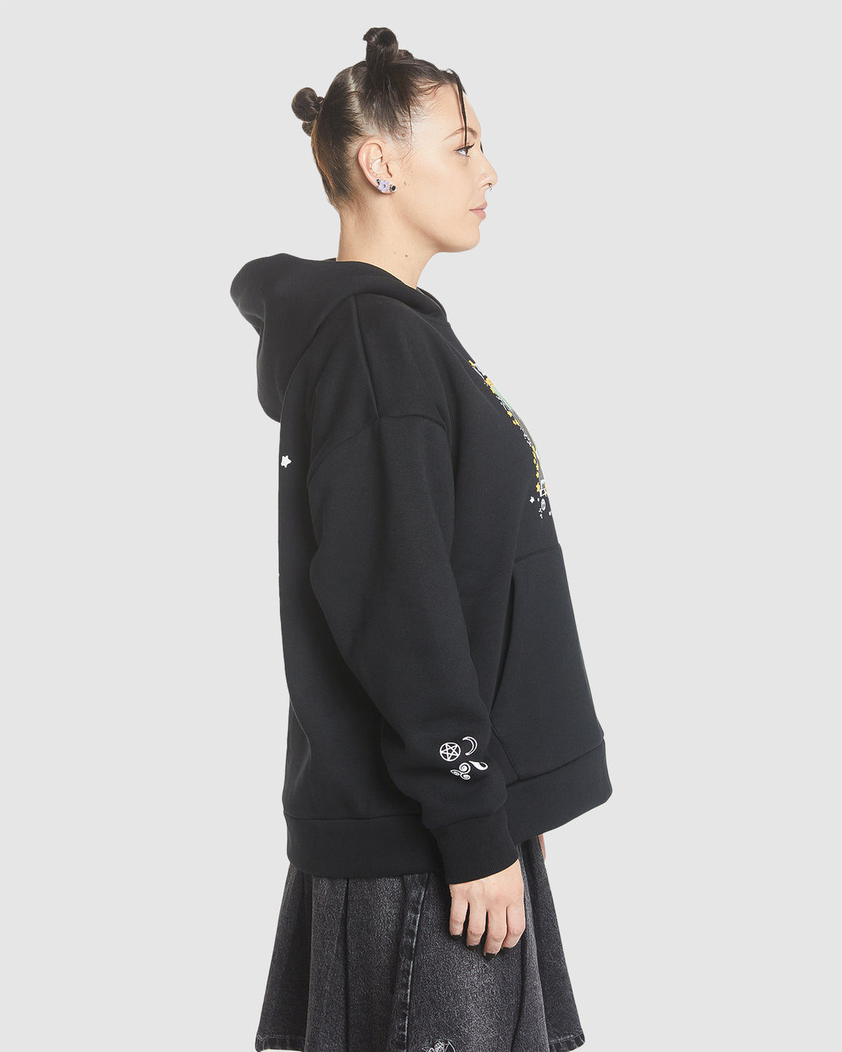 WOMENS BLACK MAGIC BOX FIT HOODIE
