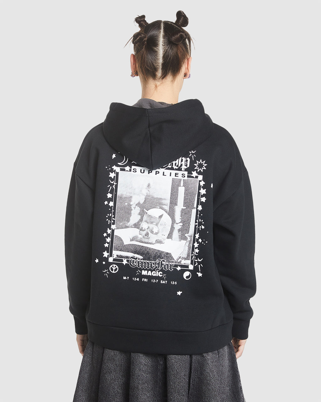 WOMENS BLACK MAGIC BOX FIT HOODIE