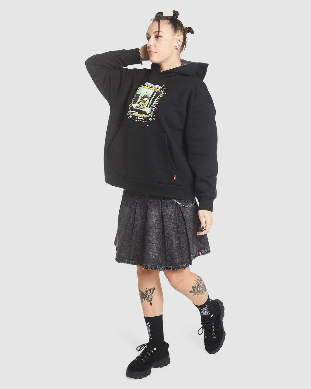 WOMENS BLACK MAGIC BOX FIT HOODIE