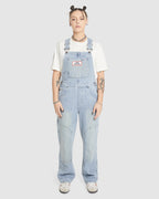 WOMENS DOUBLE KNEE DENIM JUMPSUIT OVERALLS