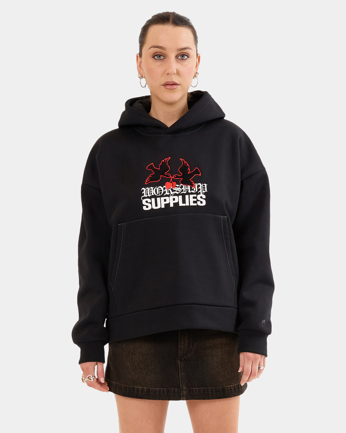 Womens Love Birds Box Fit Pullover Hoodie
