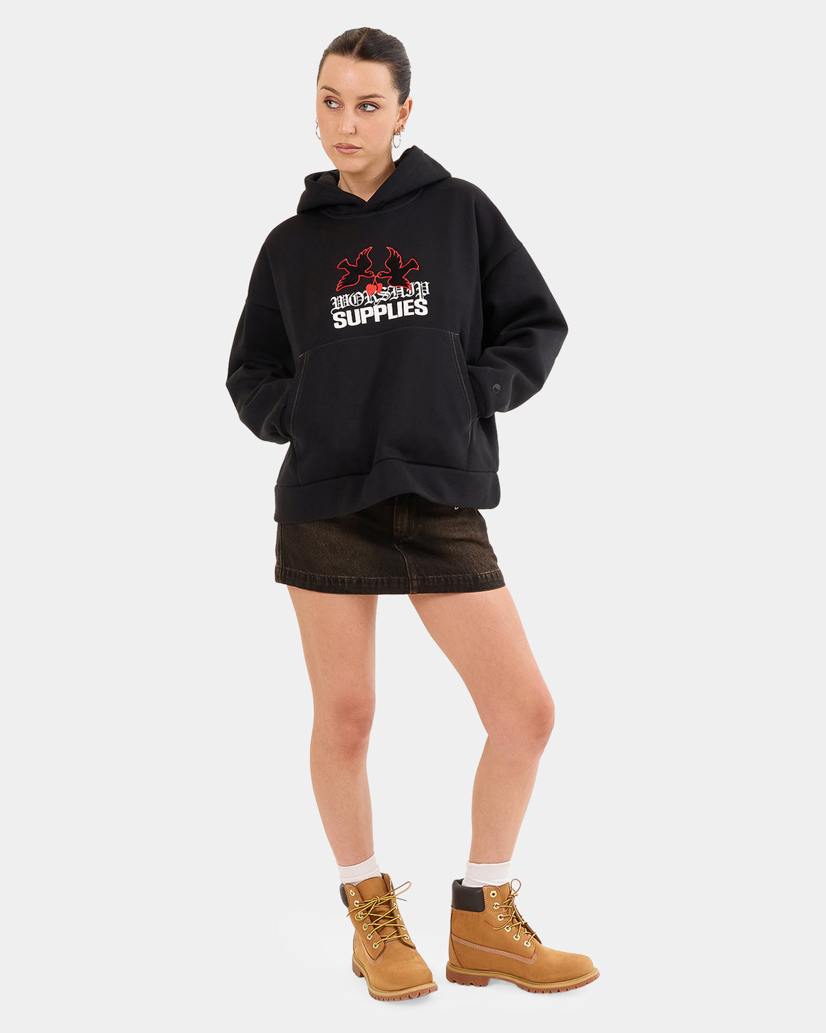 Womens Love Birds Box Fit Pullover Hoodie