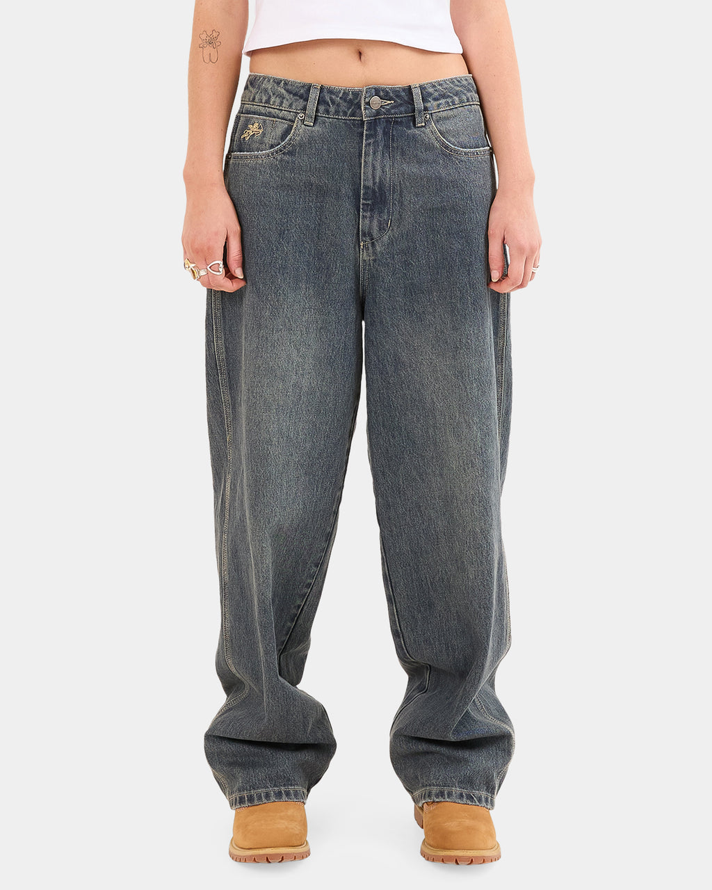Womens Crux Big Baggy Denim Jeans