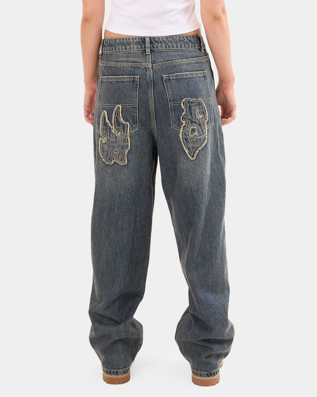Womens Crux Big Baggy Denim Jeans