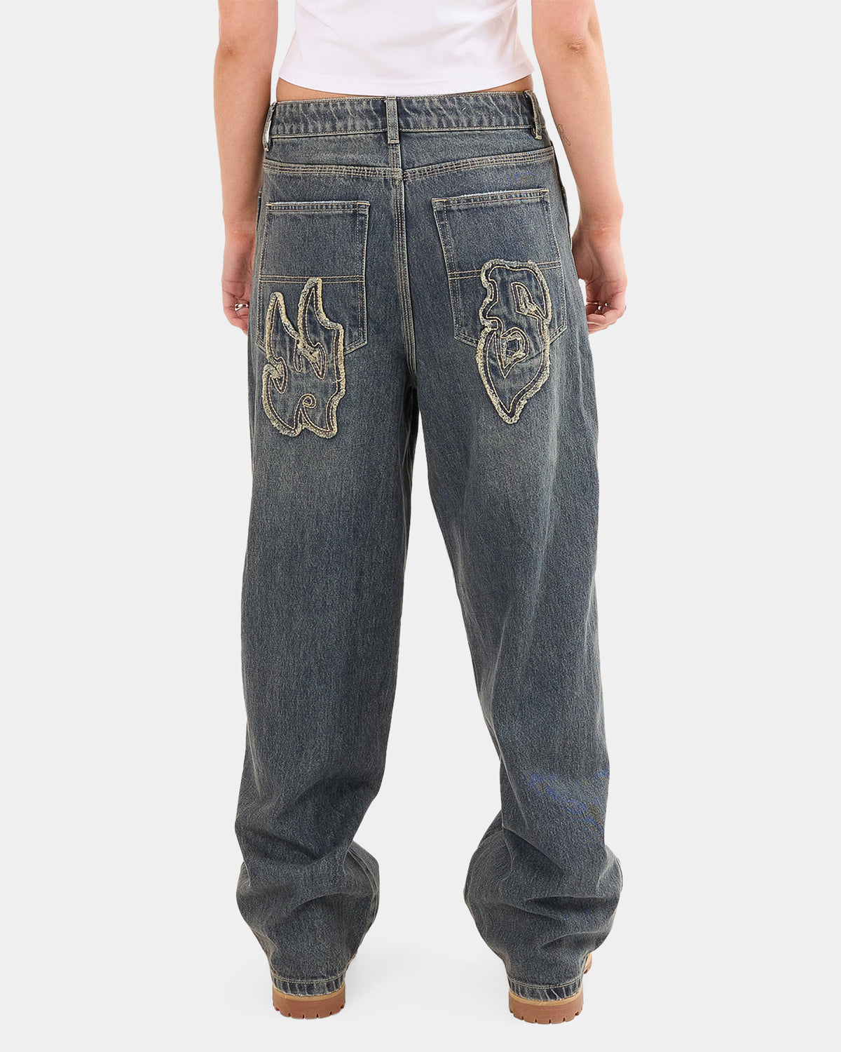 Womens Crux Big Baggy Denim Jeans