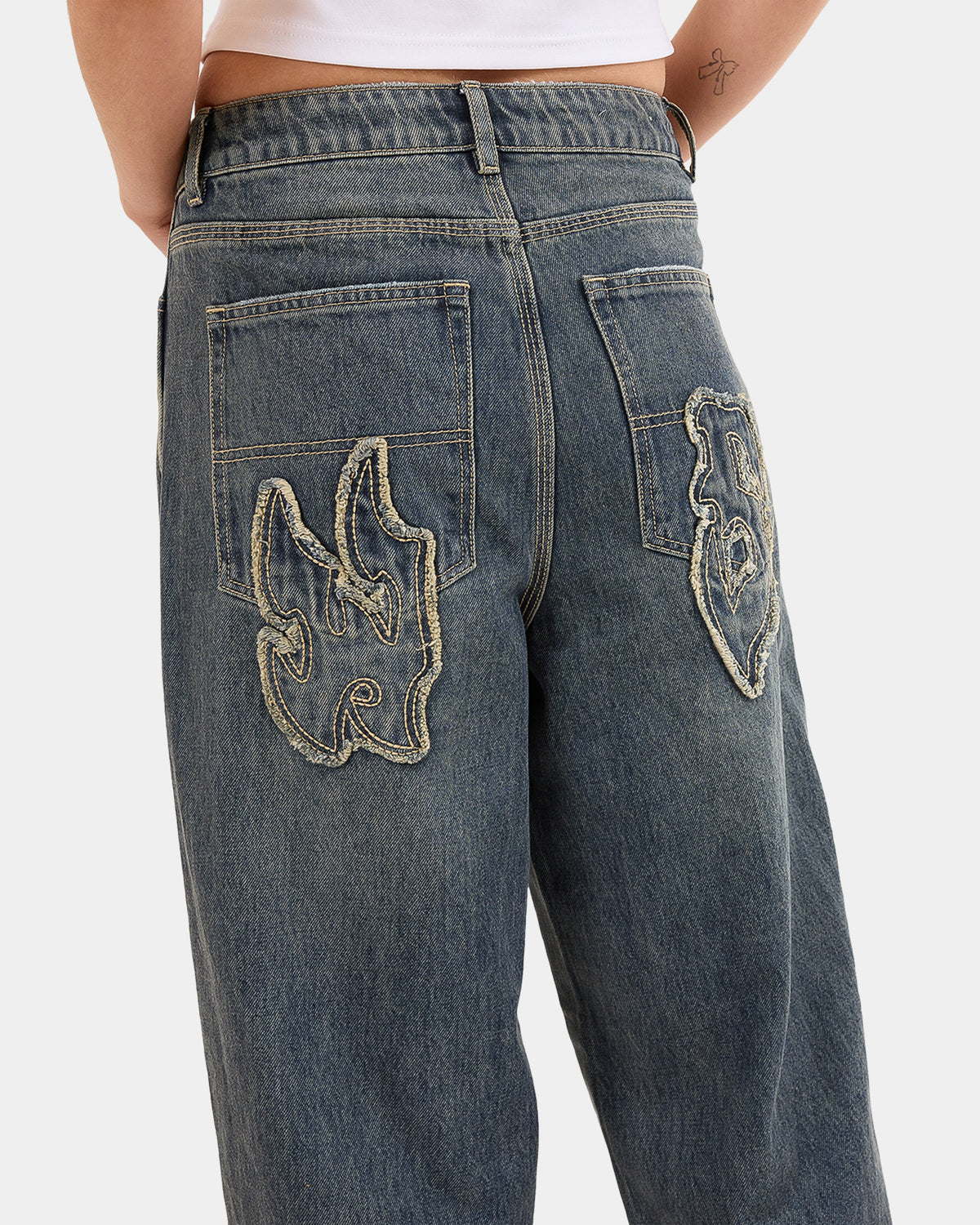 Womens Crux Big Baggy Denim Jeans