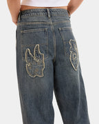 Womens Crux Big Baggy Denim Jeans