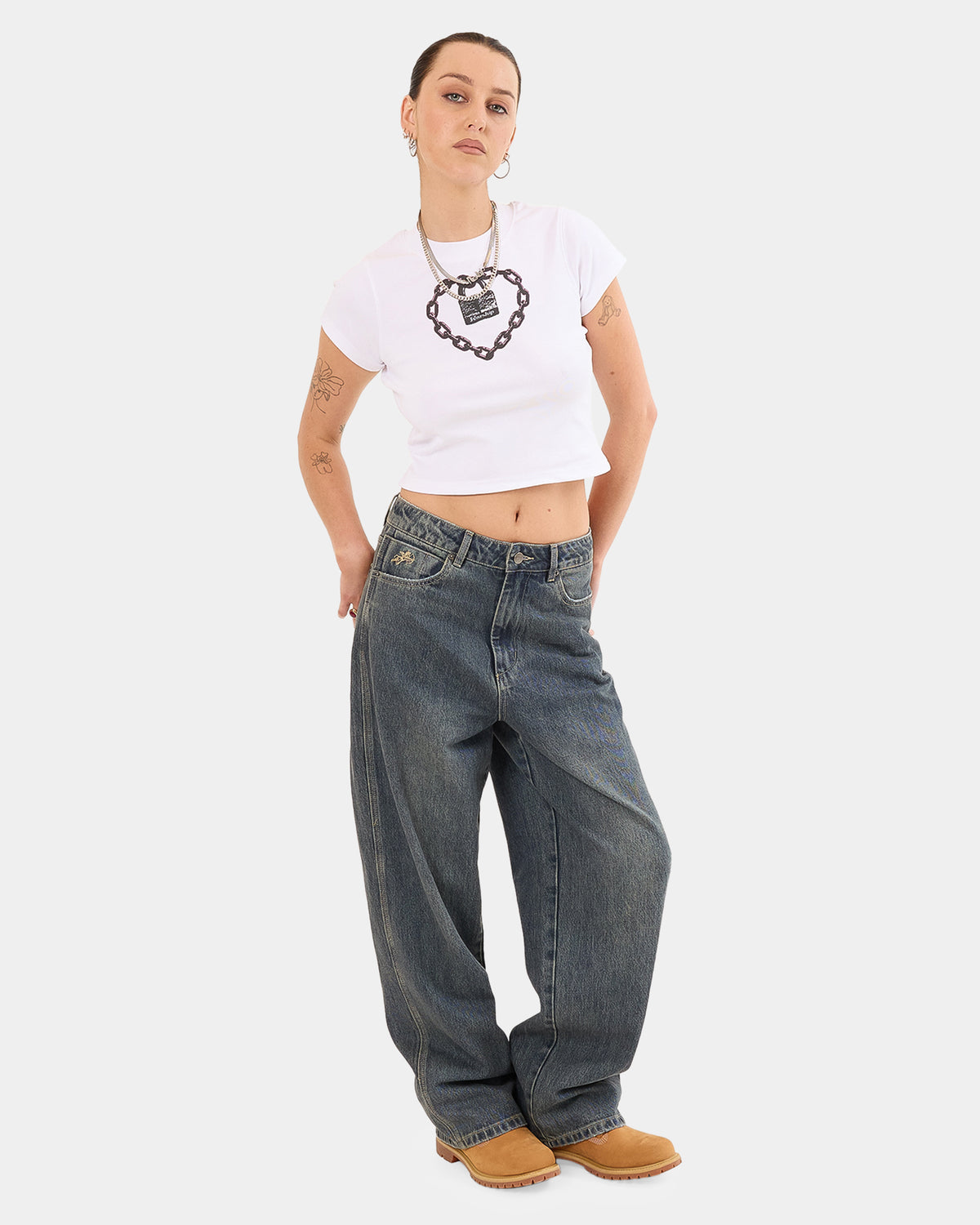 Womens Crux Big Baggy Denim Jeans