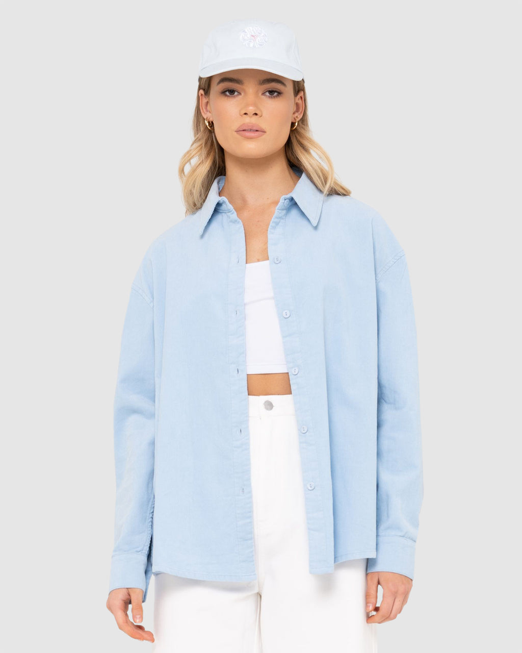 WOMENS LANA MINI CORD LONG SLEEVE SHIRT