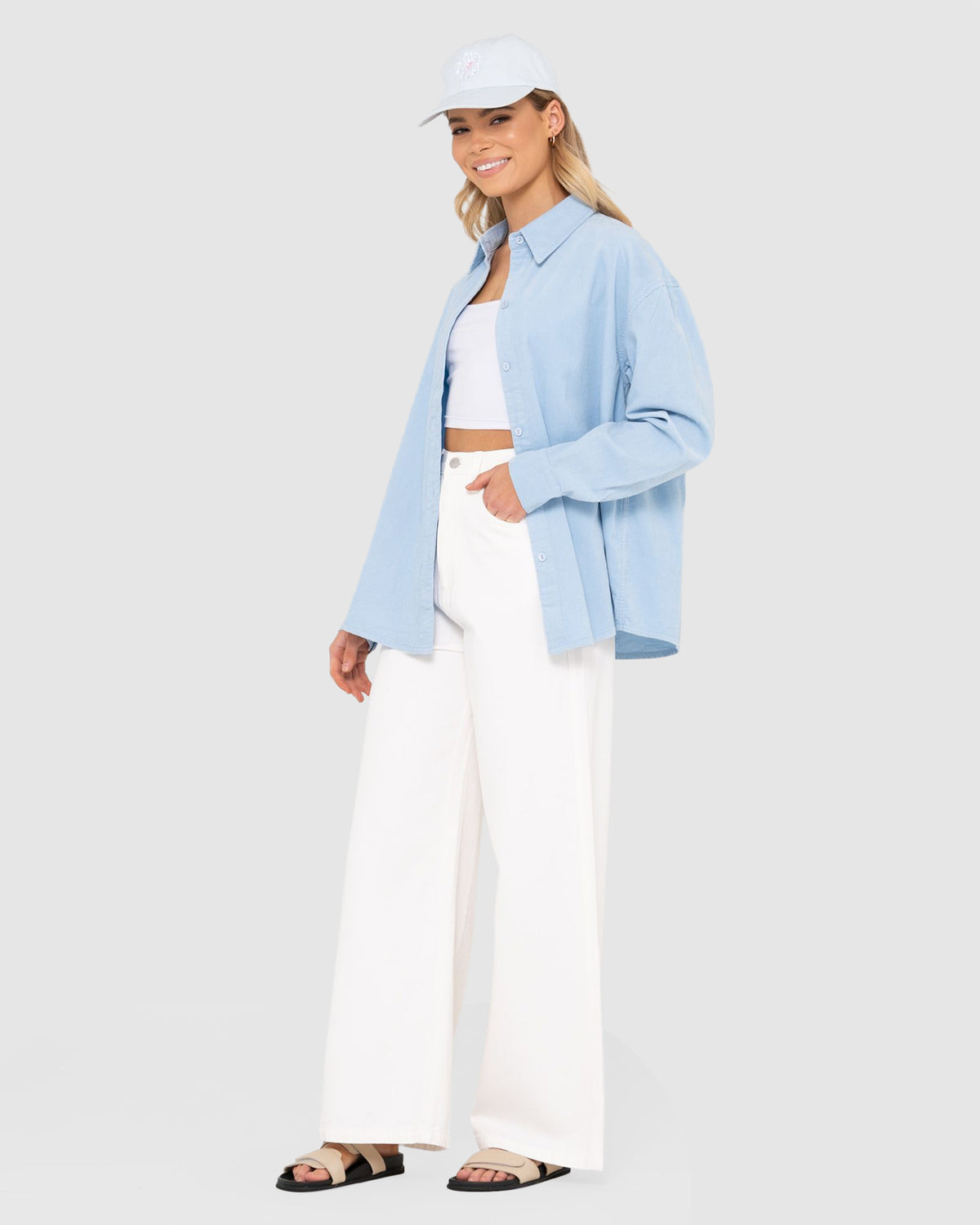 WOMENS LANA MINI CORD LONG SLEEVE SHIRT