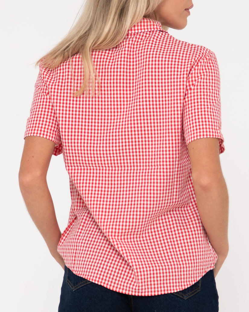 WOMENS CHECKED OUT SHORT SLEEVE SHIRT