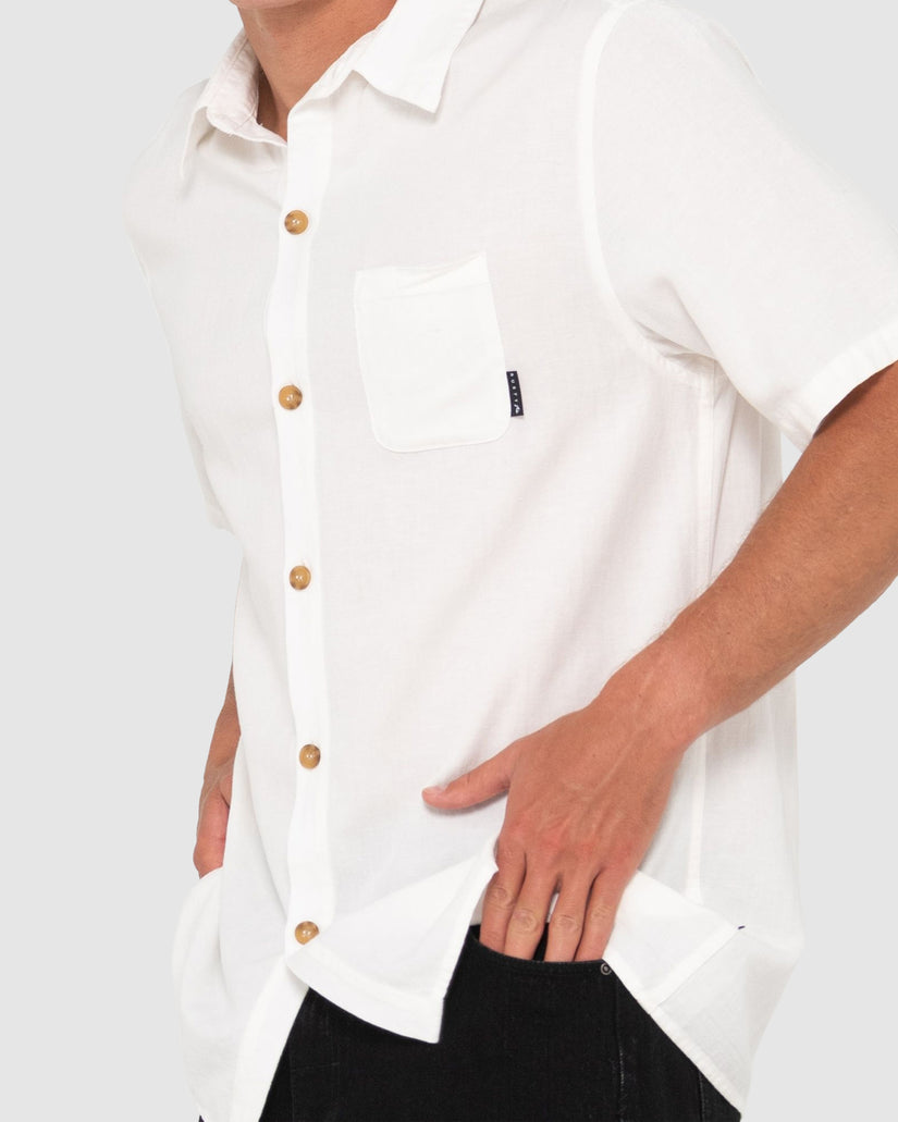 MENS OVERTONE SHORT SLEEVE LINEN SHIRT