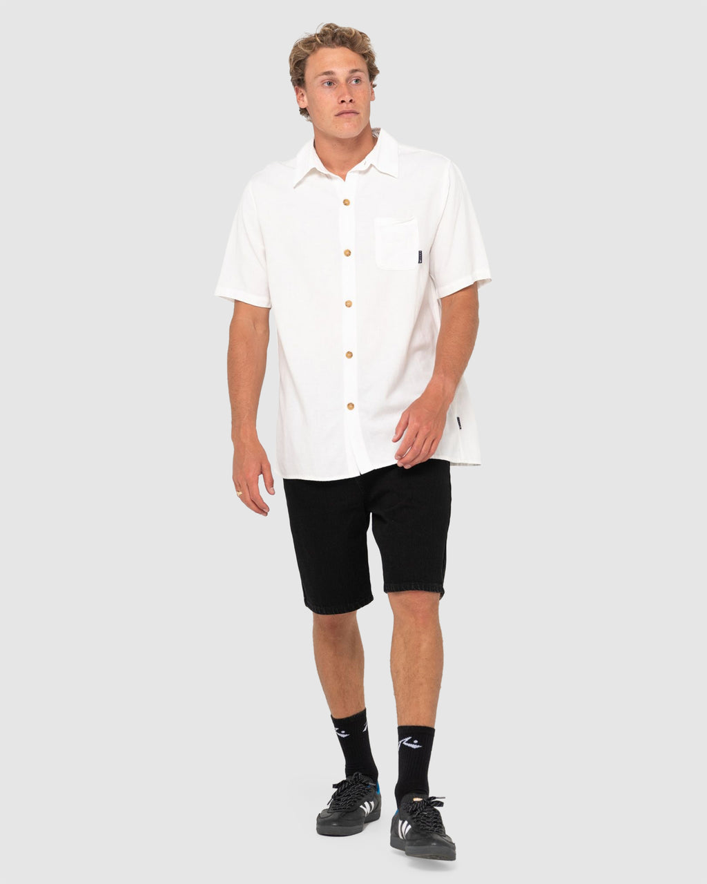 MENS OVERTONE SHORT SLEEVE LINEN SHIRT