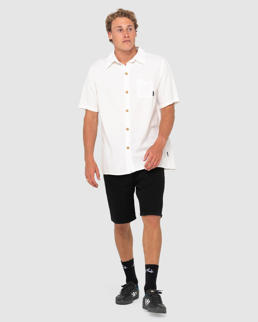 MENS OVERTONE SHORT SLEEVE LINEN SHIRT
