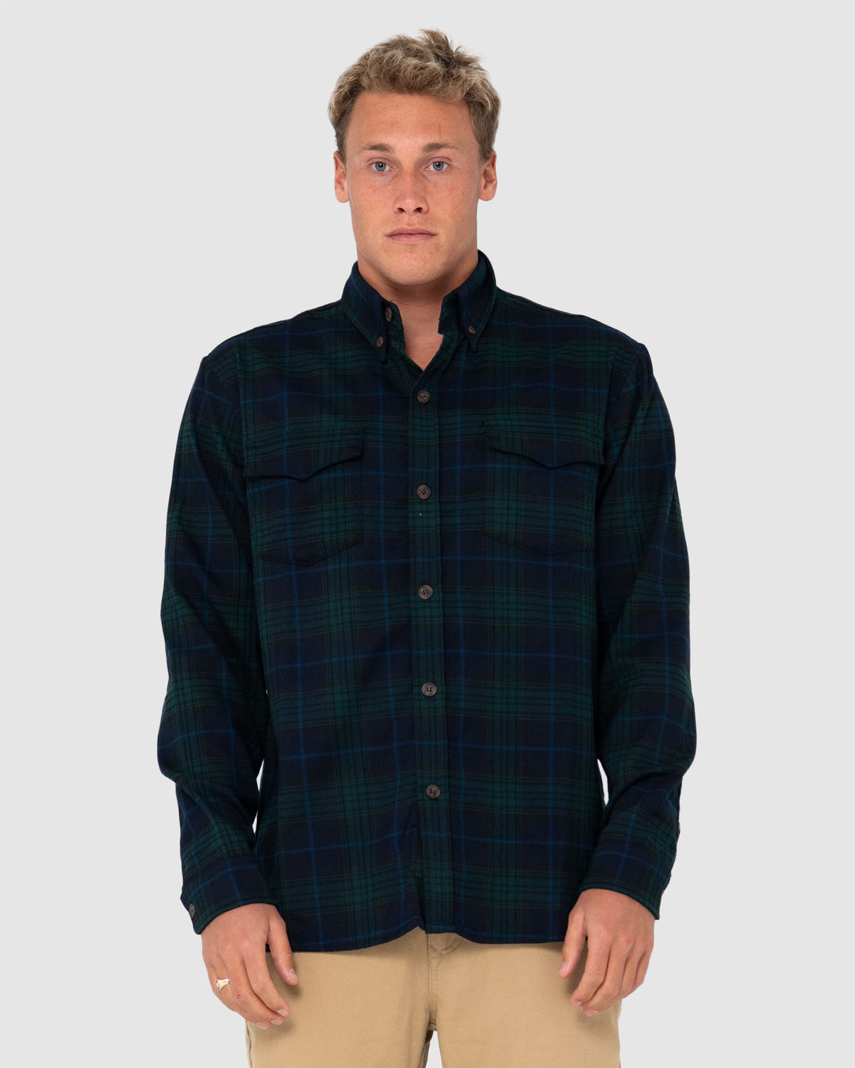MENS BLACK WATCH LONG SLEEVE SHIRT