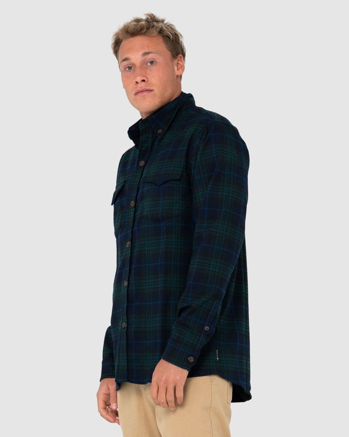 MENS BLACK WATCH LONG SLEEVE SHIRT