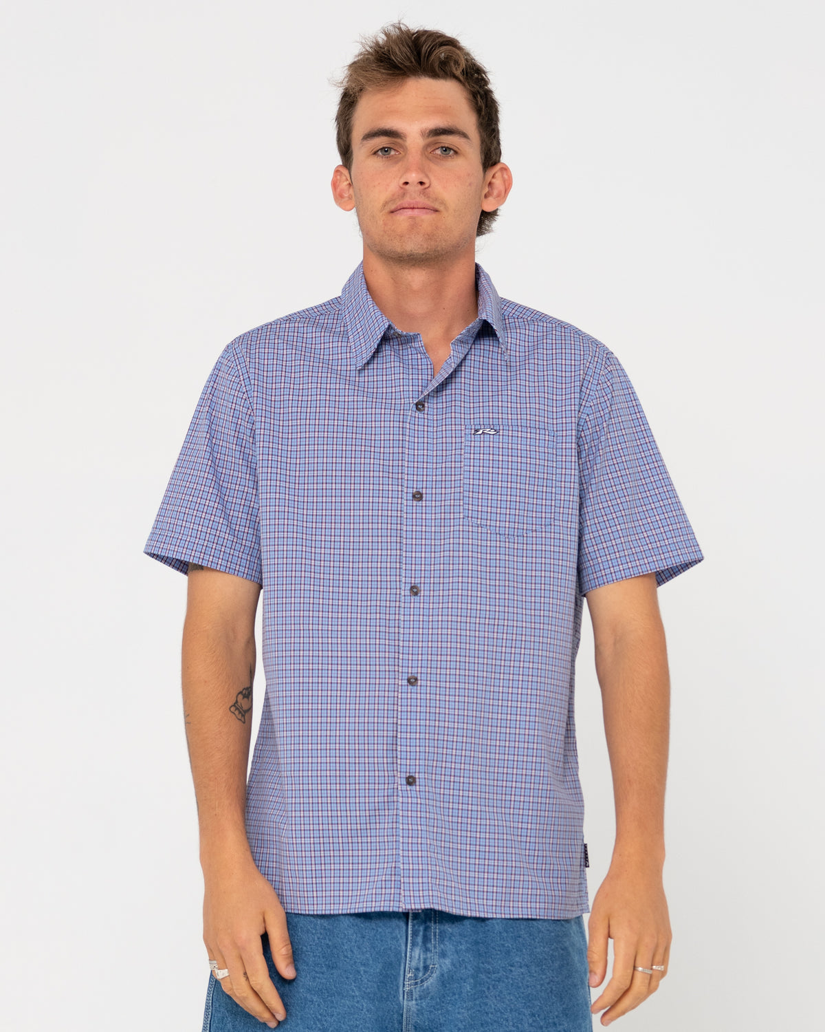 MENS DATSUN CHECK SHORT SLEEVE SHIRT