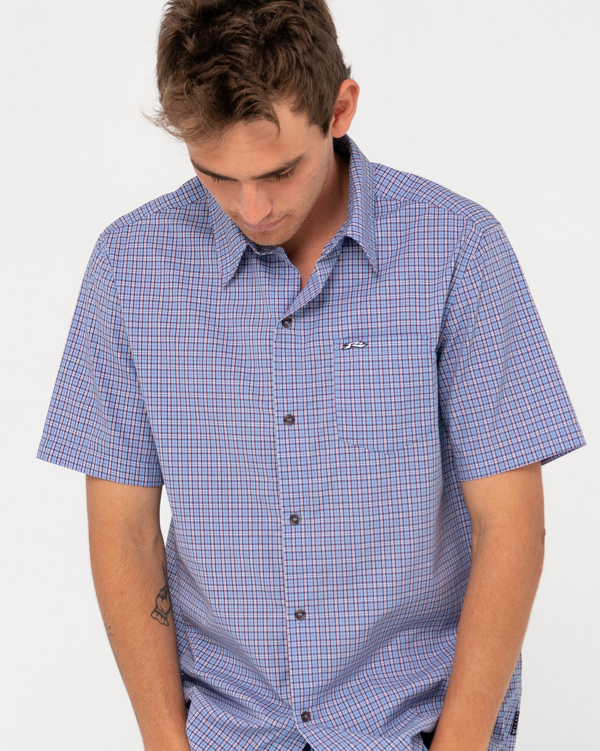 MENS DATSUN CHECK SHORT SLEEVE SHIRT
