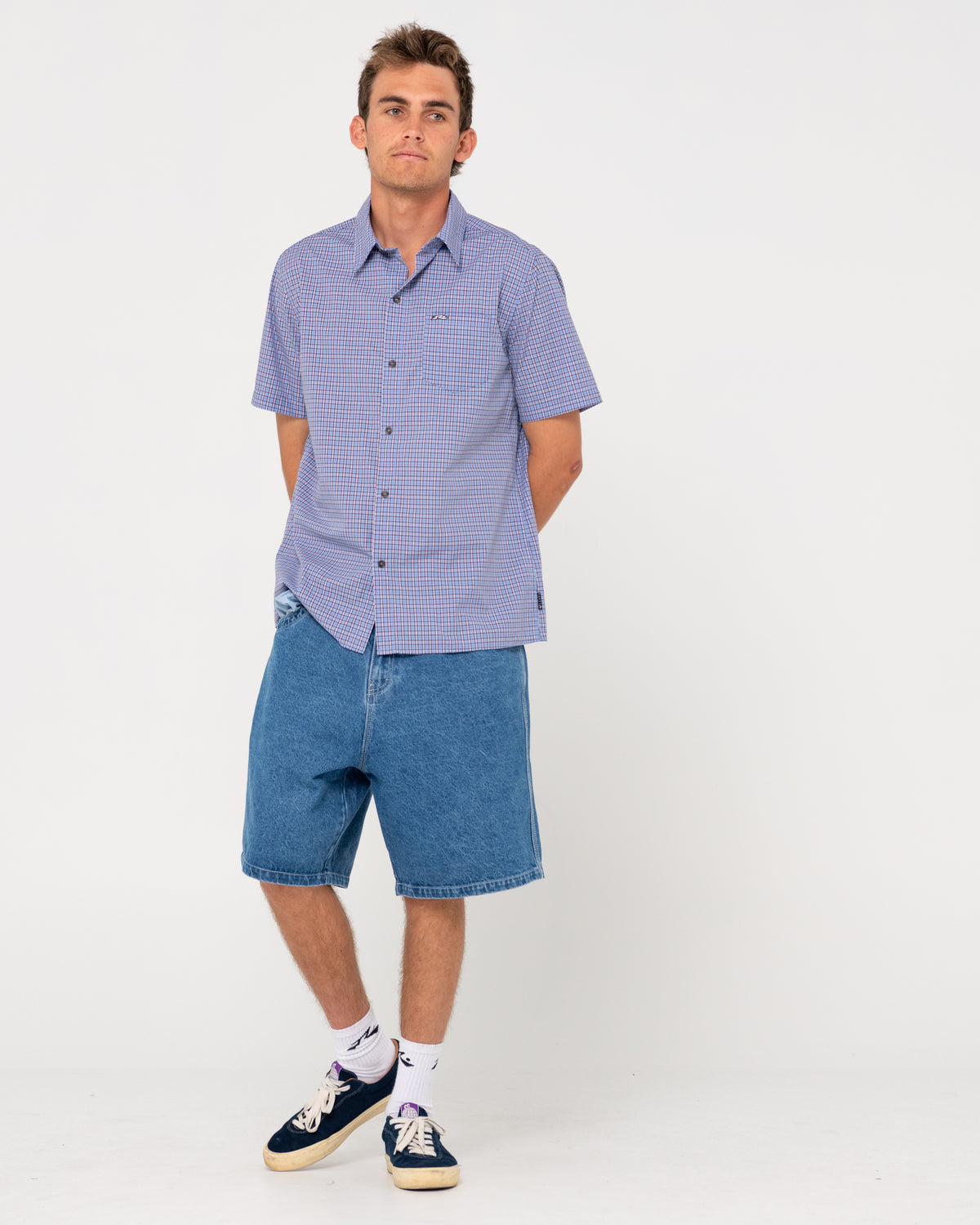 MENS DATSUN CHECK SHORT SLEEVE SHIRT