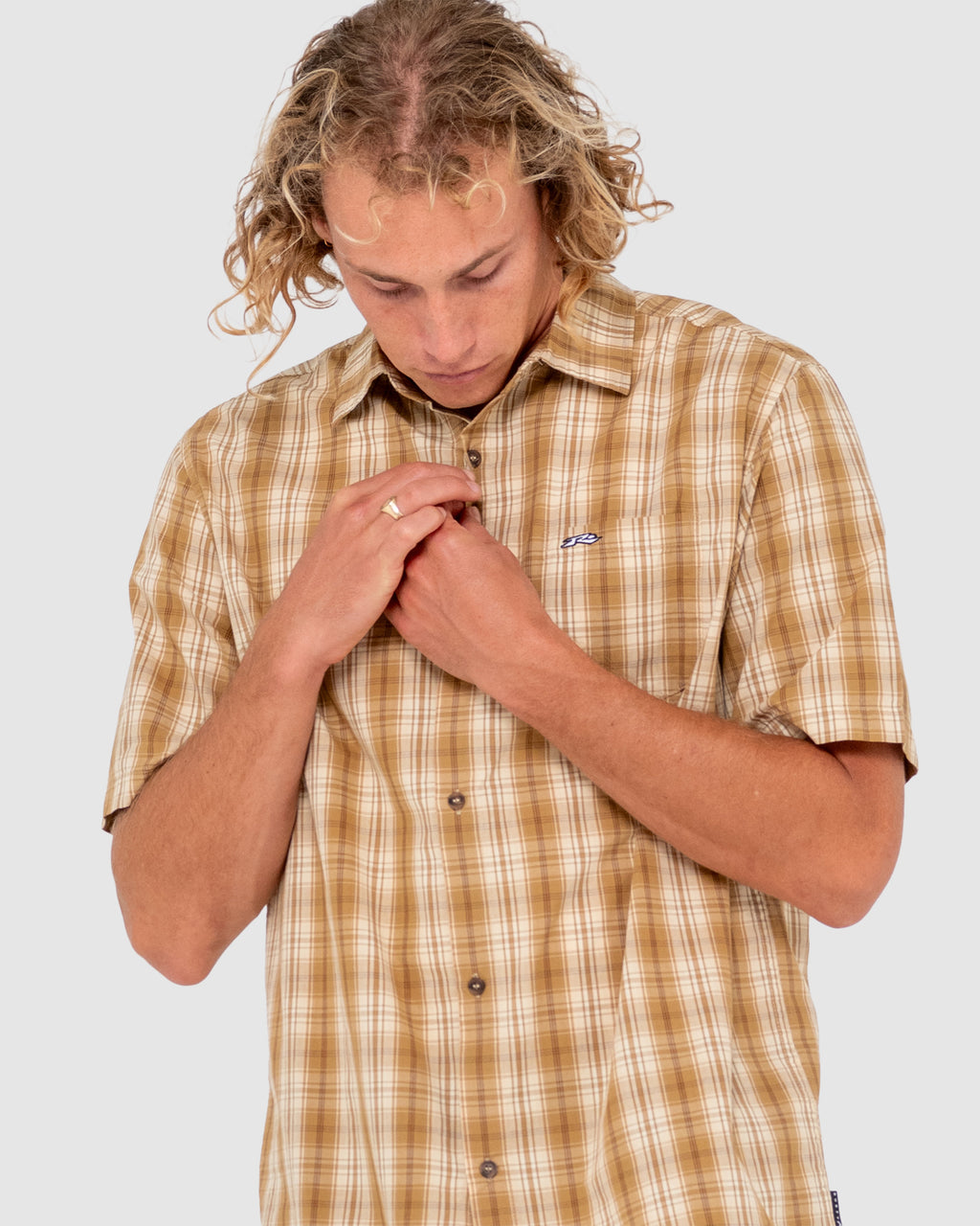 MENS DATSUN CHECK SHORT SLEEVE SHIRT