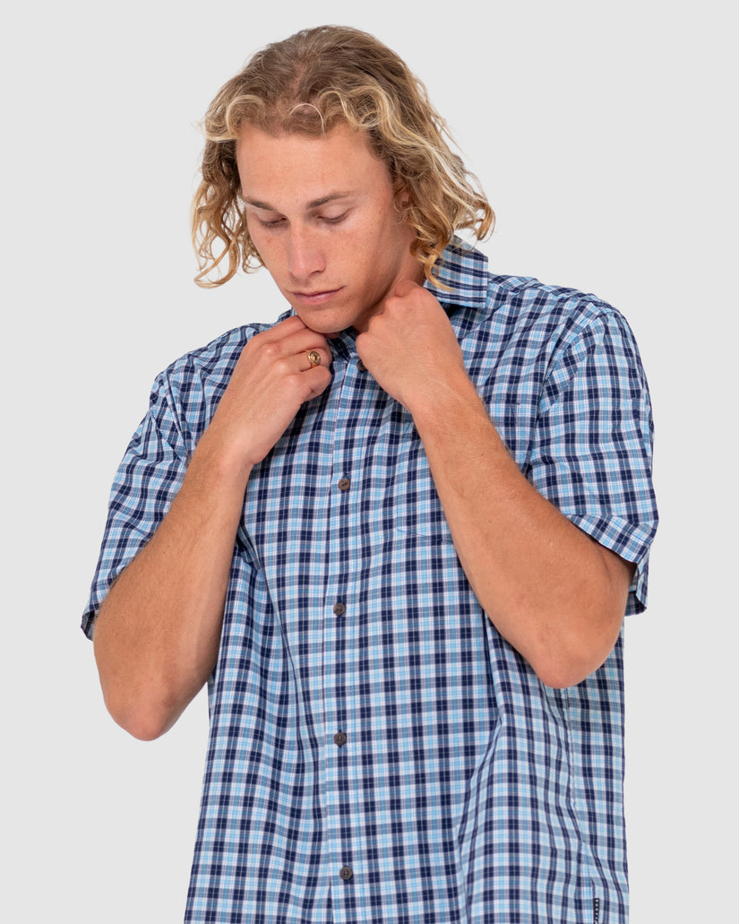 MENS DATSUN CHECK SHORT SLEEVE SHIRT