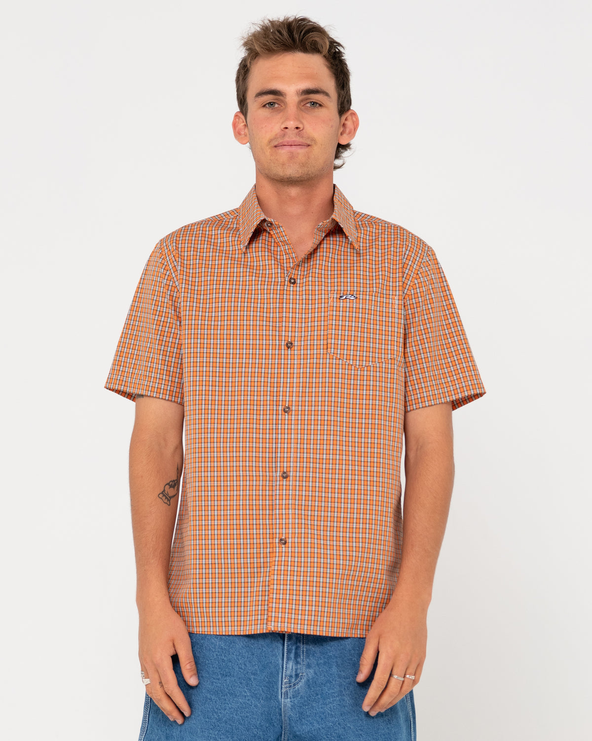 MENS DATSUN CHECK SHORT SLEEVE SHIRT