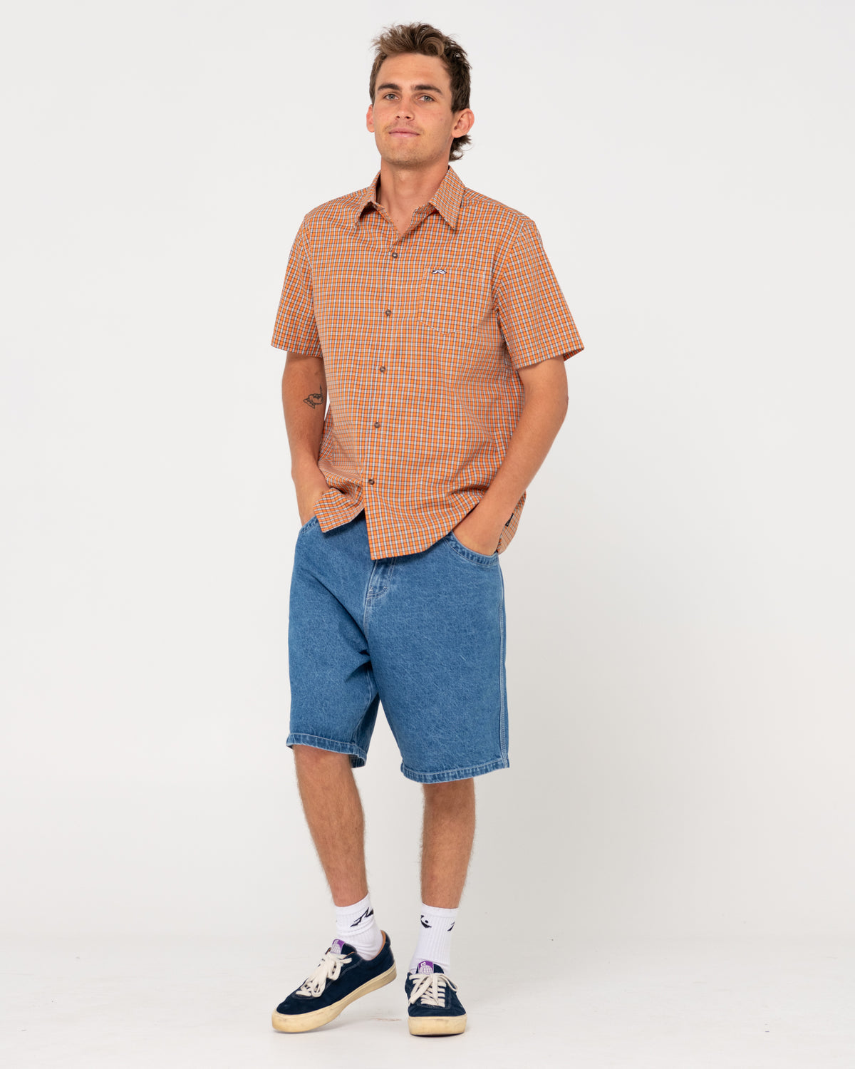 MENS DATSUN CHECK SHORT SLEEVE SHIRT