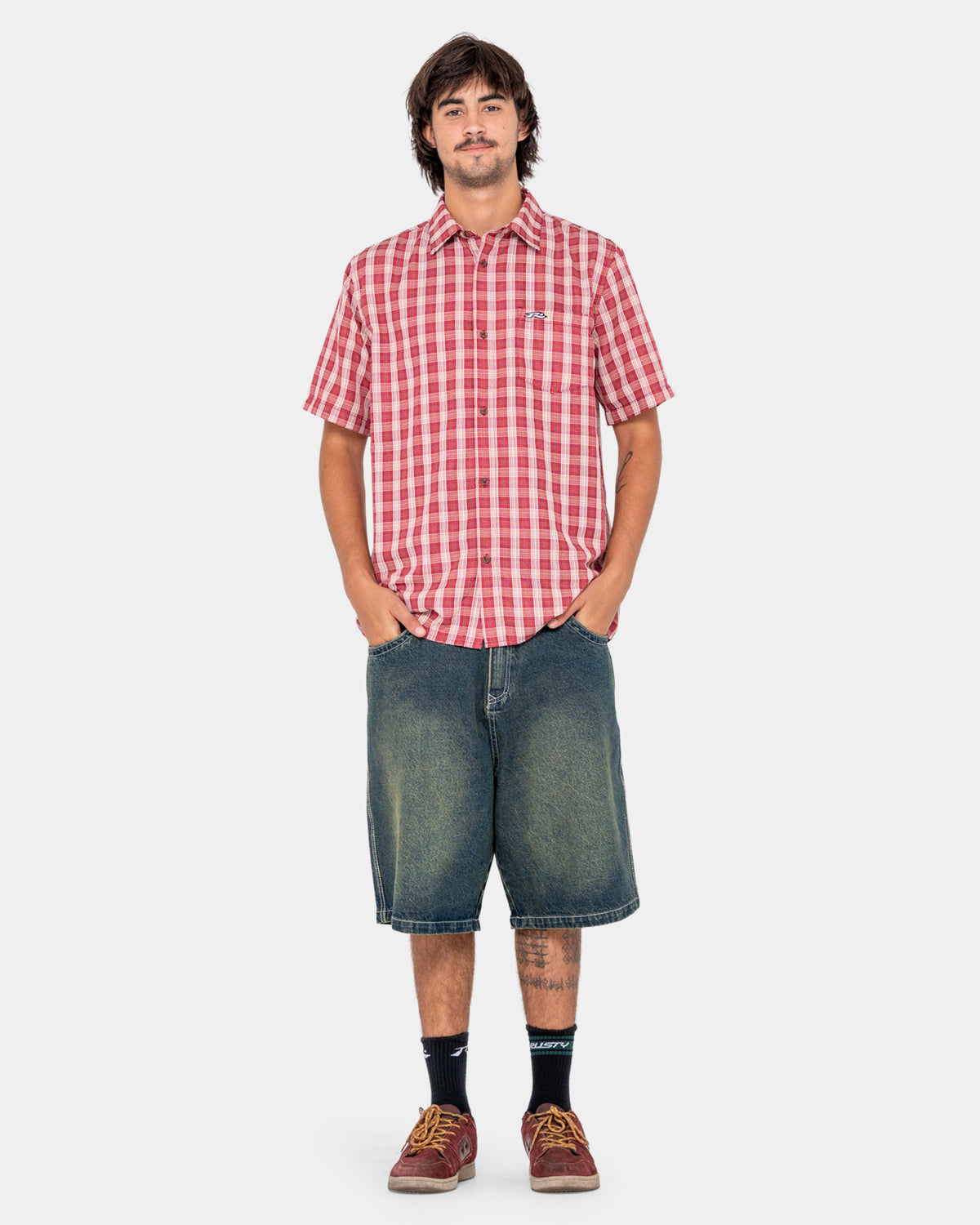 Mens Datsun Check Short Sleeve Shirt