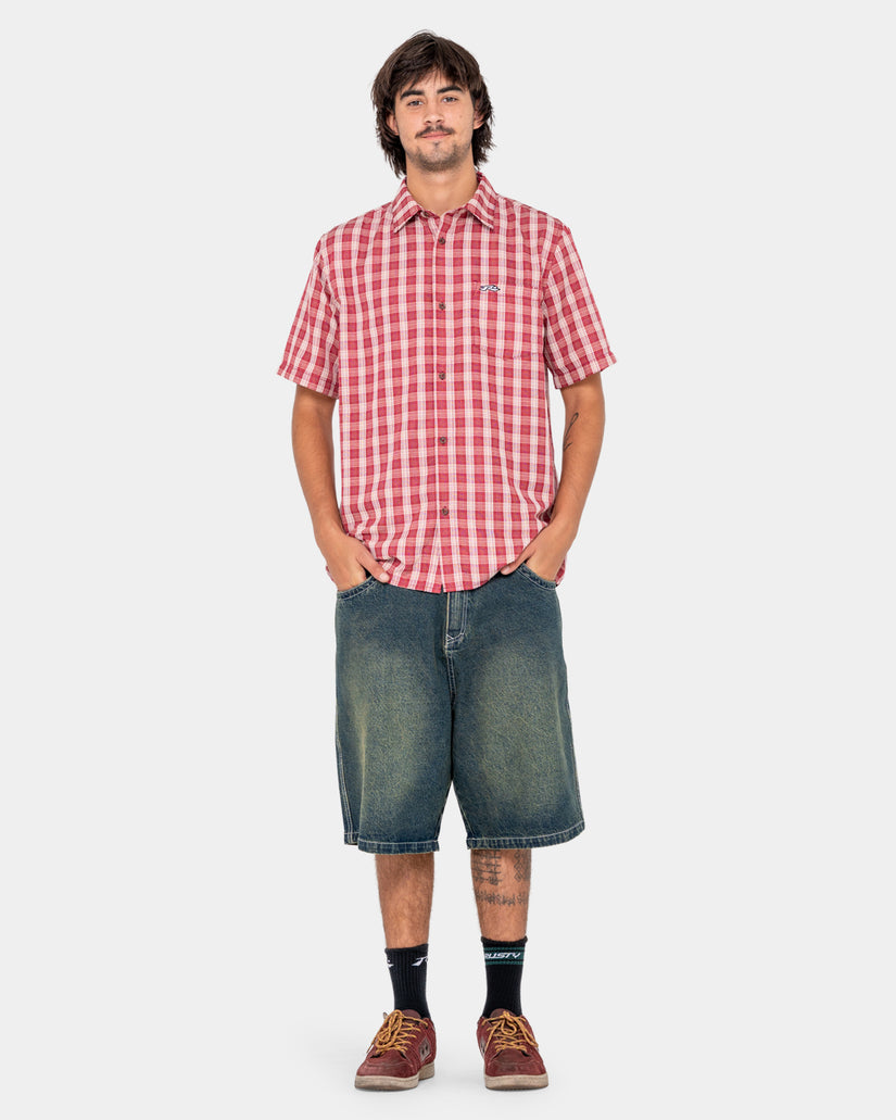 Mens Datsun Check Short Sleeve Shirt