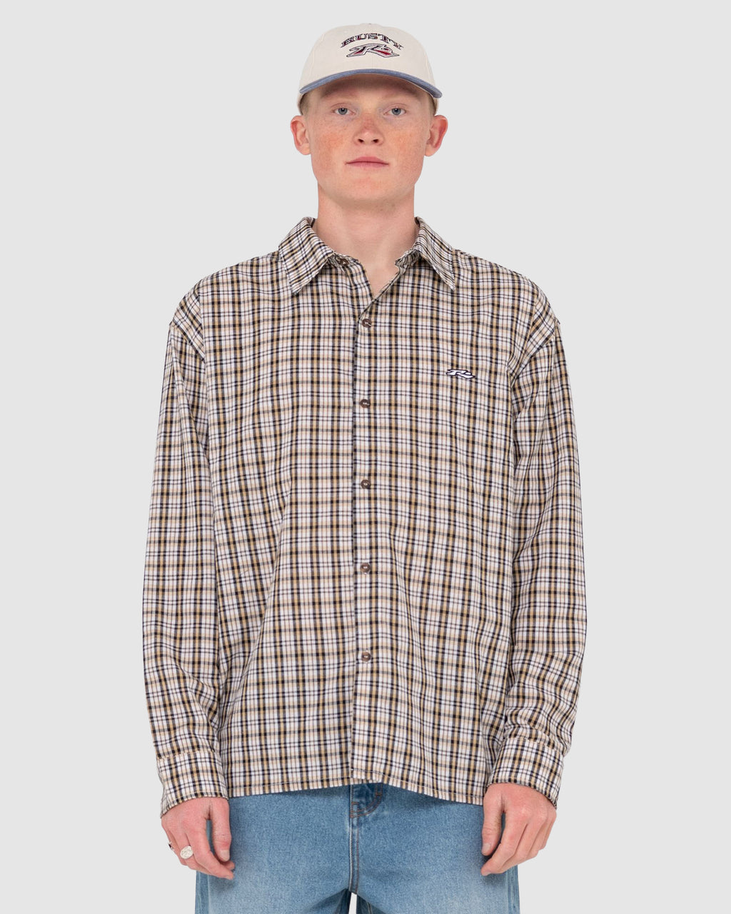 MENS DATSUN CHECK LONG SLEEVE SHIRT