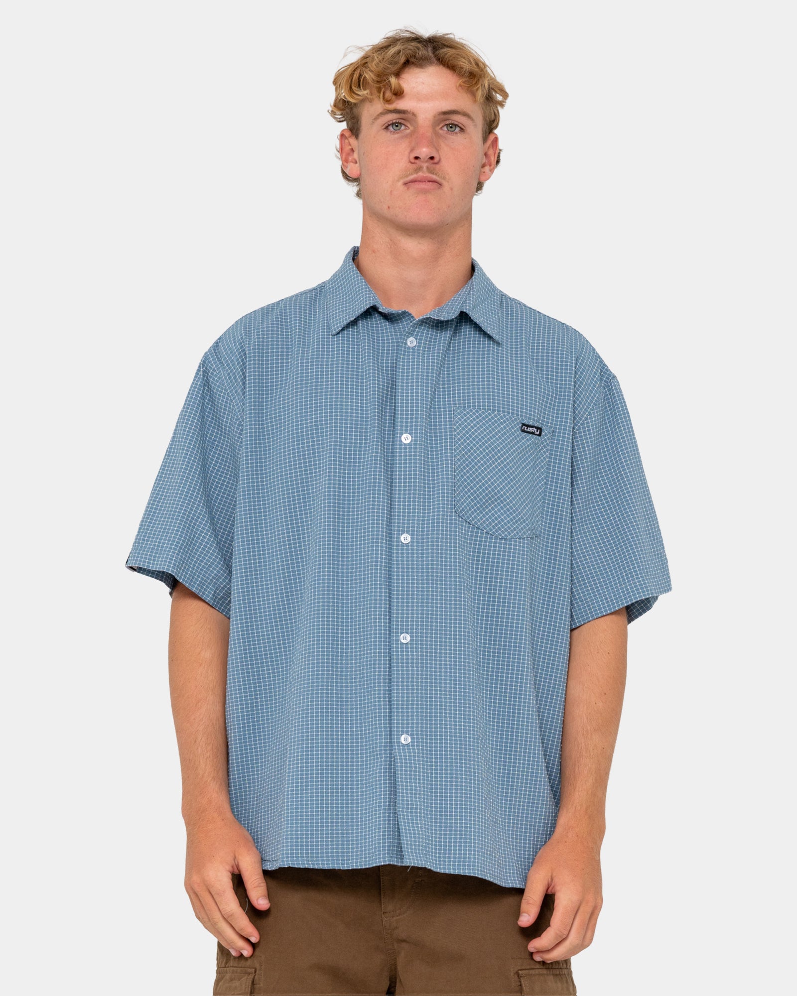 Mens Acemo Check Short Sleeve Shirt