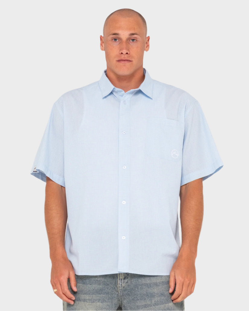 Mens Hoodus Check Short Sleeve Shirt