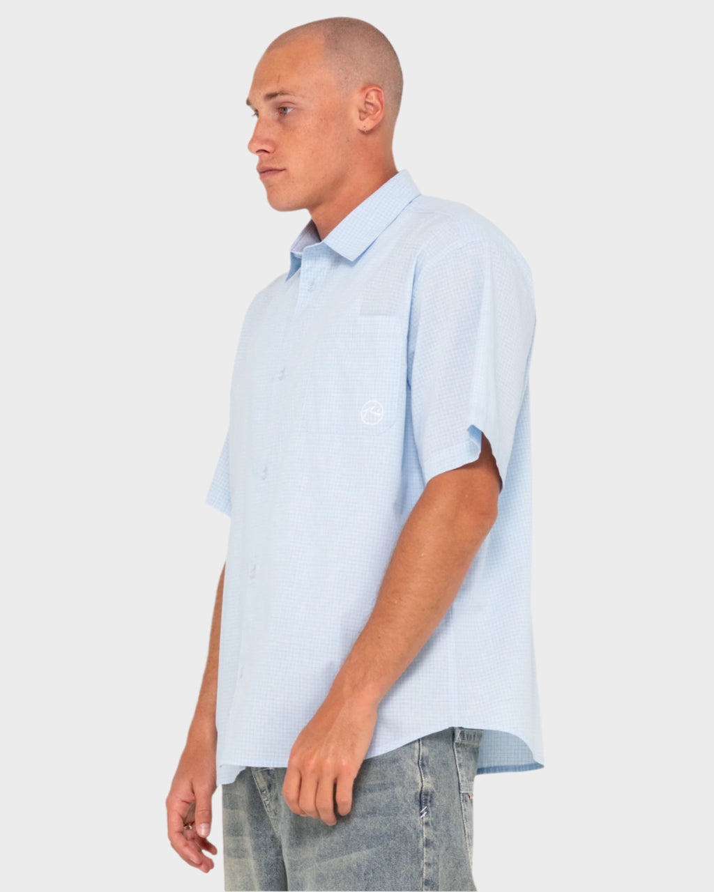 Mens Hoodus Check Short Sleeve Shirt