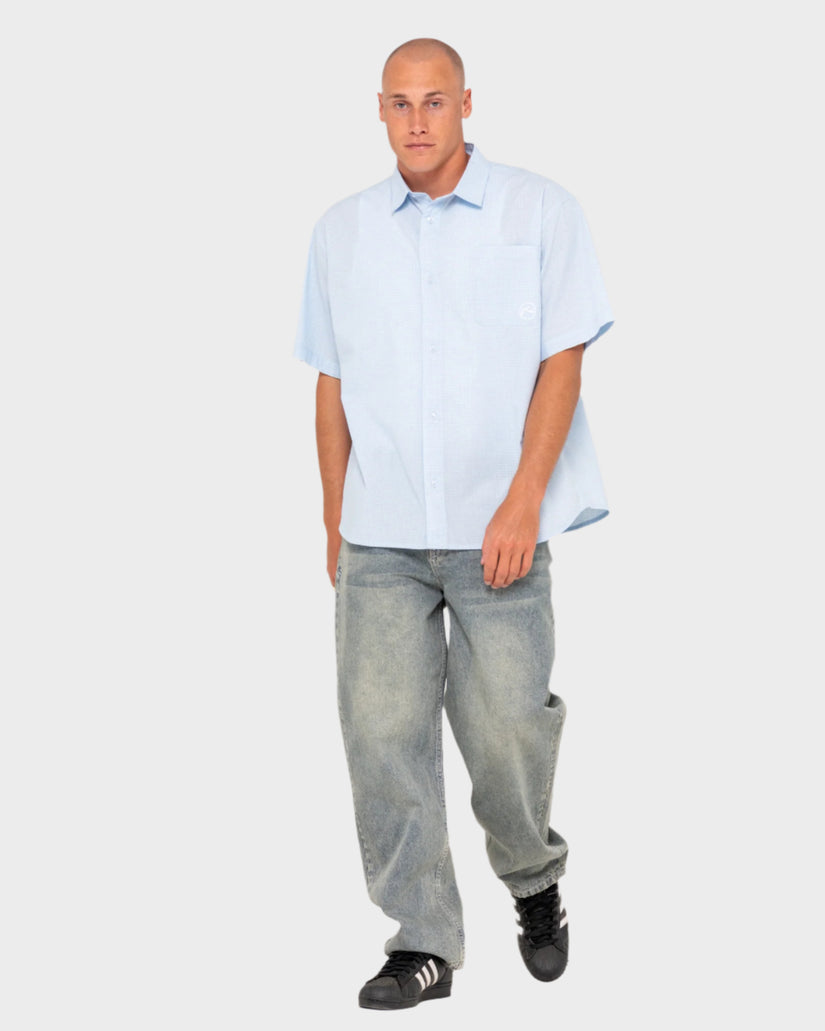 Mens Hoodus Check Short Sleeve Shirt