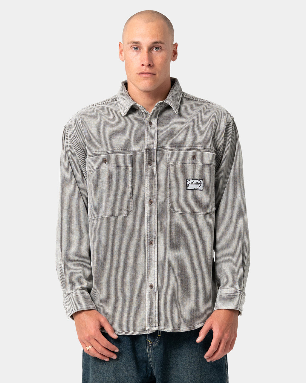 Mens Cobra Washed Over Long Sleeve Shirt