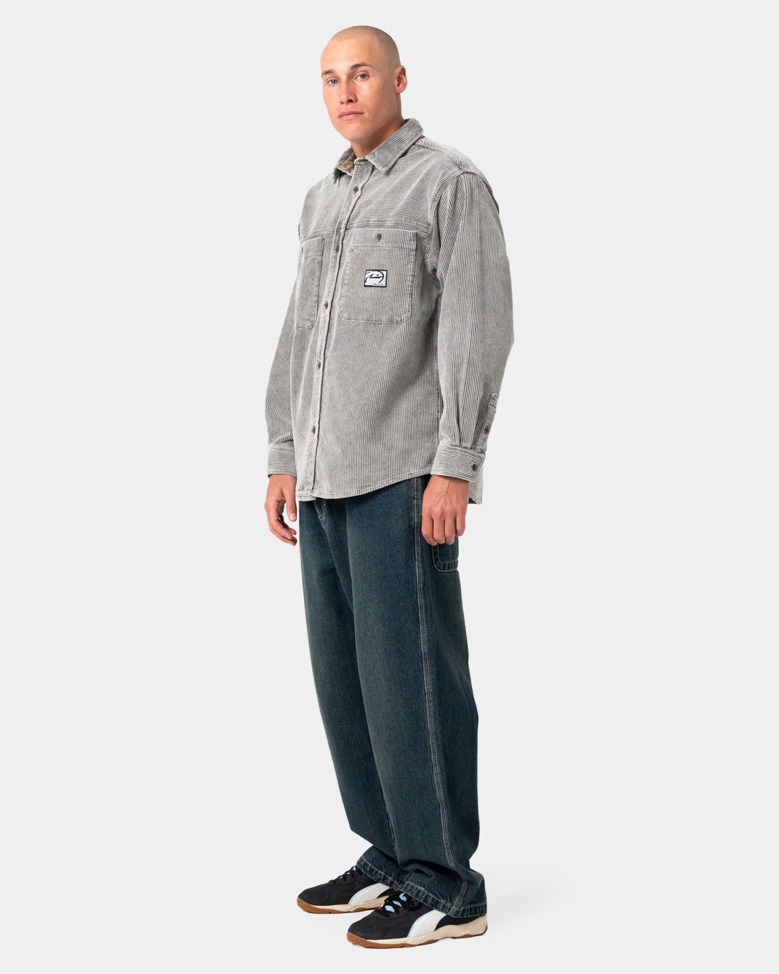 Mens Cobra Washed Over Long Sleeve Shirt