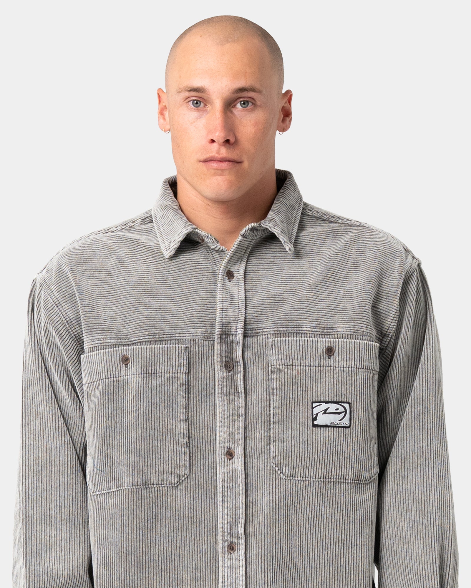 Mens Cobra Washed Over Long Sleeve Shirt