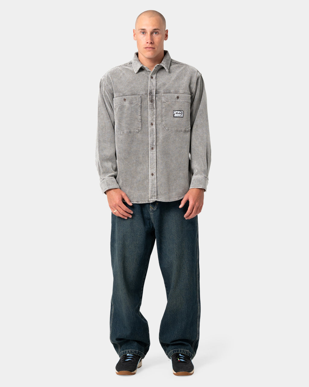 Mens Cobra Washed Over Long Sleeve Shirt