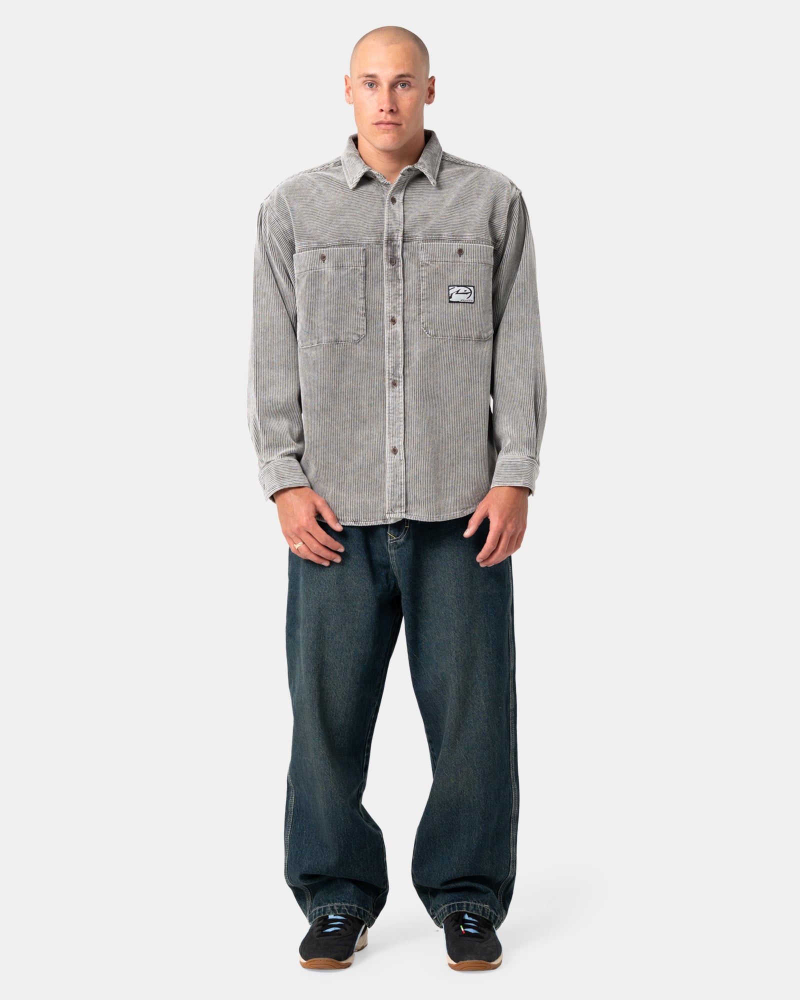 Mens Cobra Washed Over Long Sleeve Shirt
