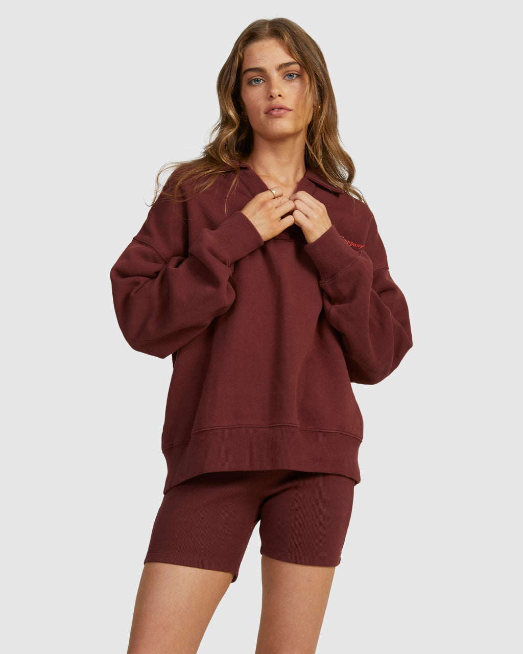 WOMENS DENSITY SLOUCH FLEECE POLO SHIRT