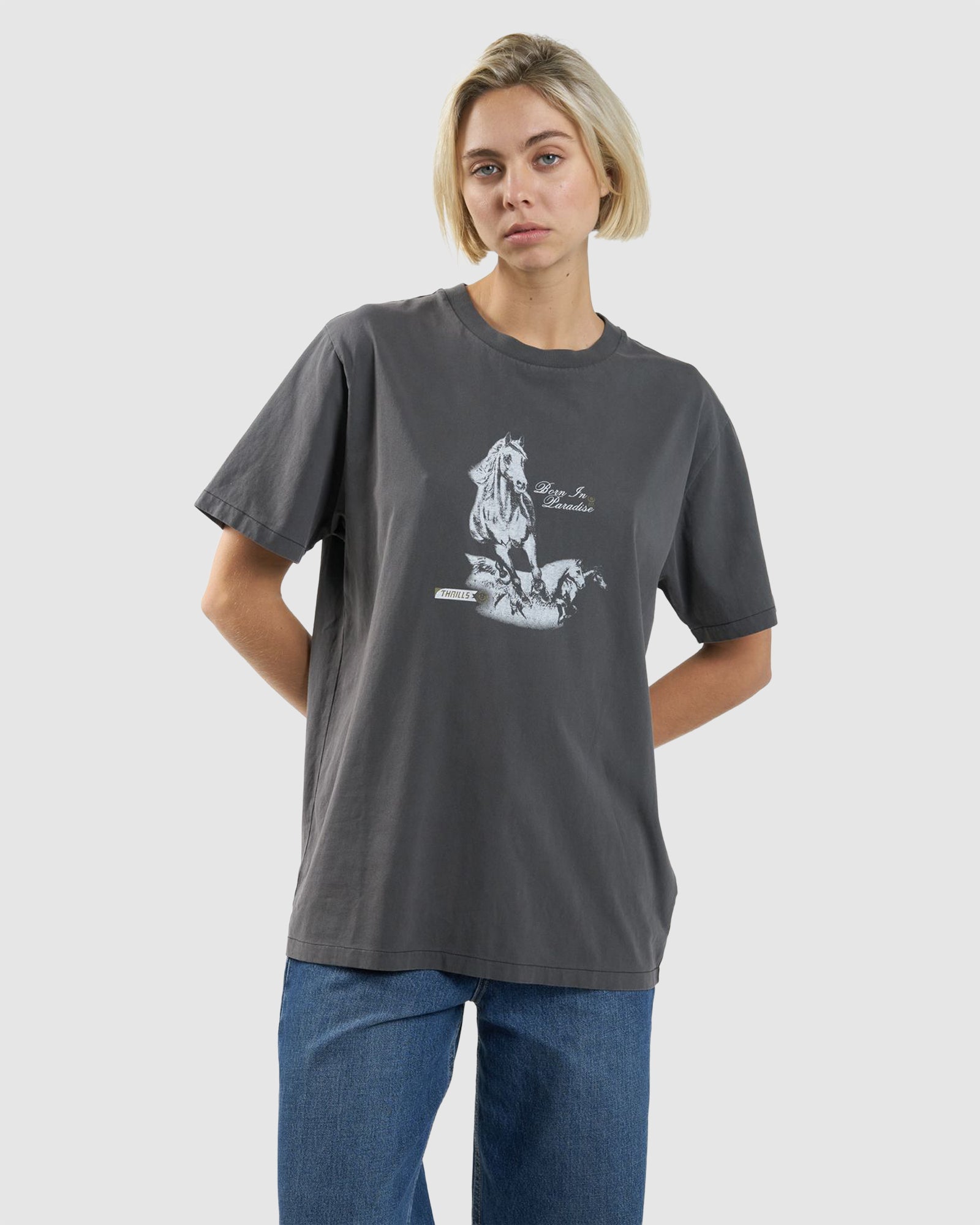 WOMENS HELL RAISING BRONCO MERCH T-SHIRT Australia