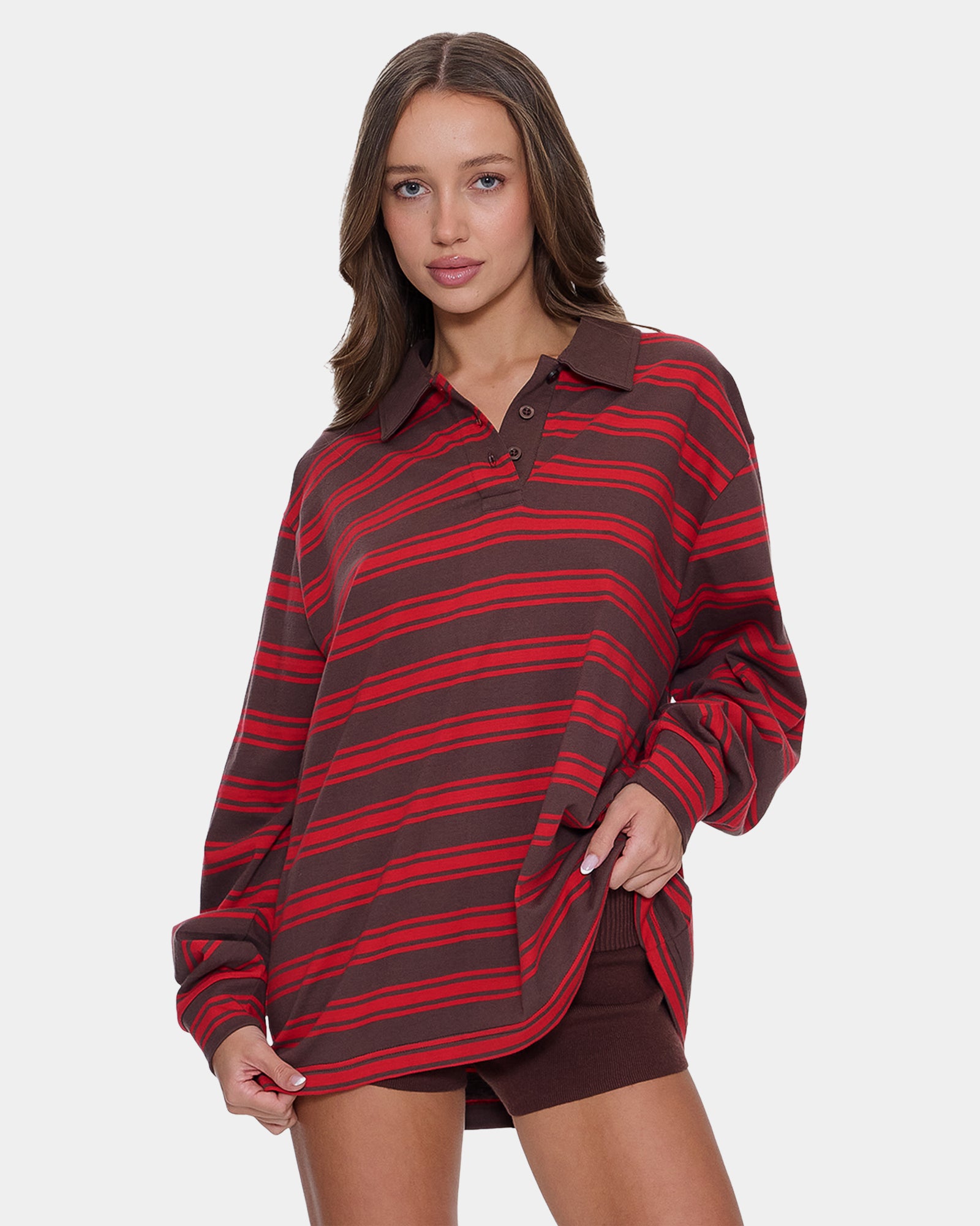 Womens Conditions Apply Stripe Long Sleeve Shirt