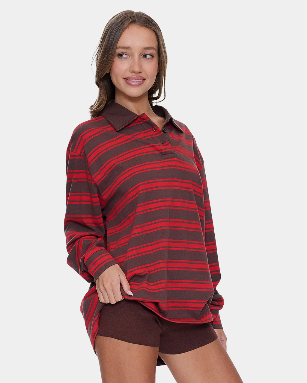 Womens Conditions Apply Stripe Long Sleeve Shirt