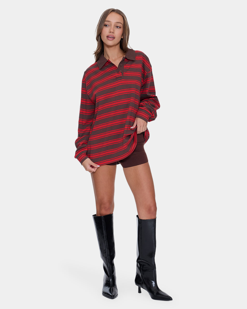 Womens Conditions Apply Stripe Long Sleeve Shirt