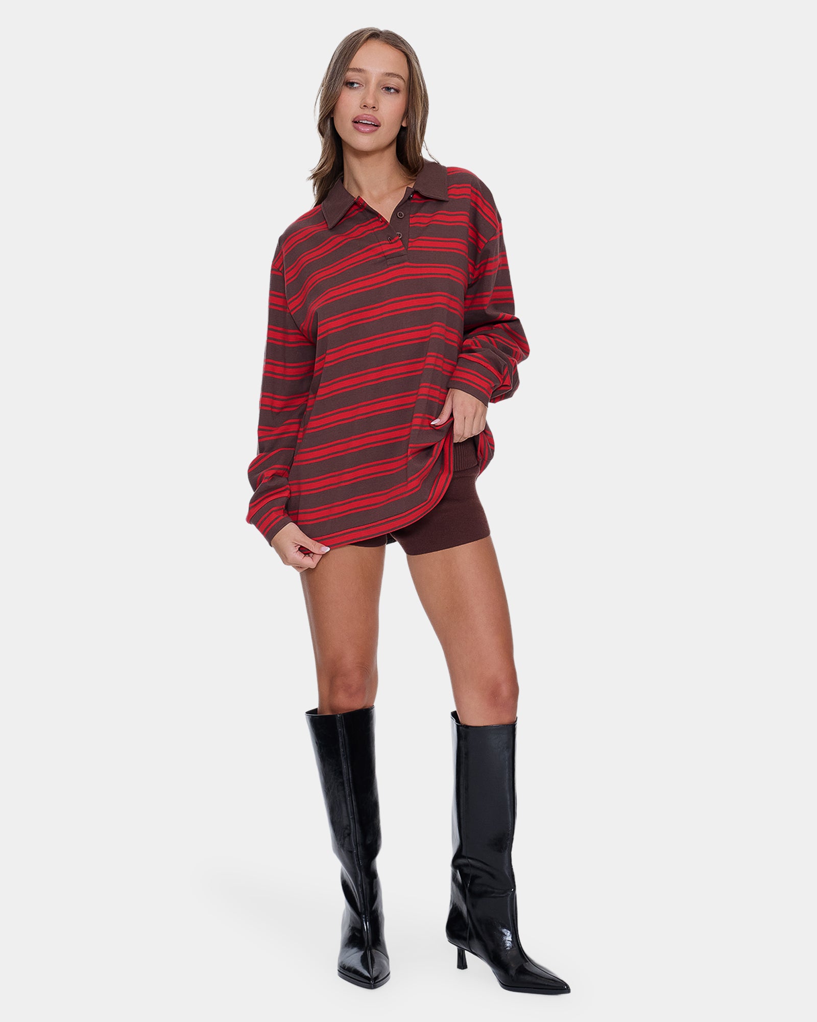 Womens Conditions Apply Stripe Long Sleeve Shirt