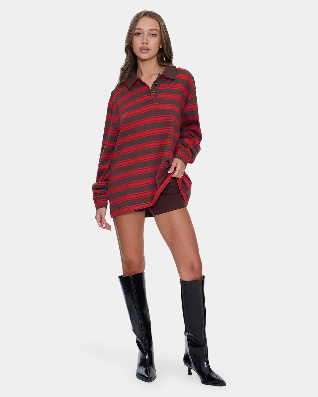 Womens Conditions Apply Stripe Long Sleeve Shirt
