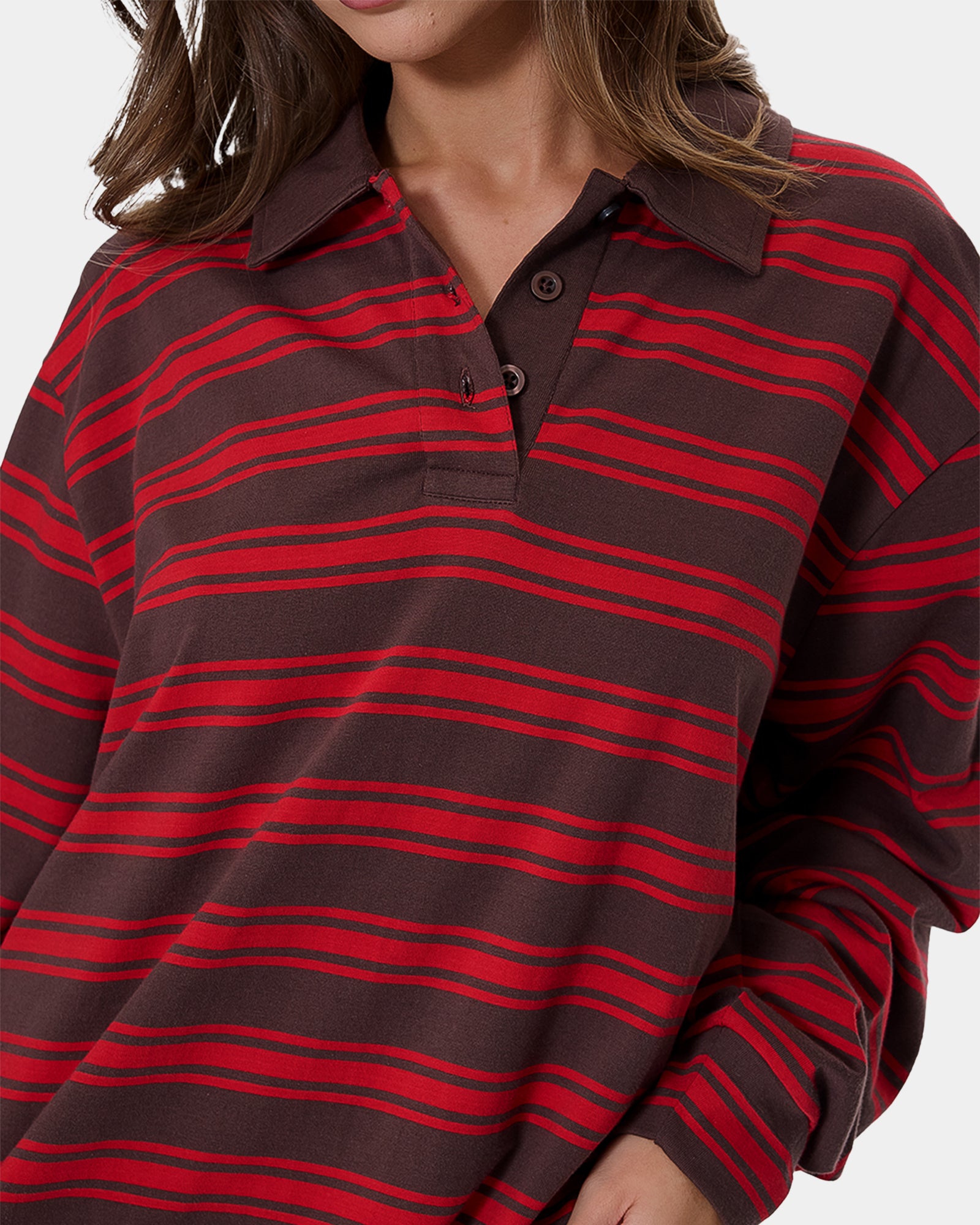 Womens Conditions Apply Stripe Long Sleeve Shirt